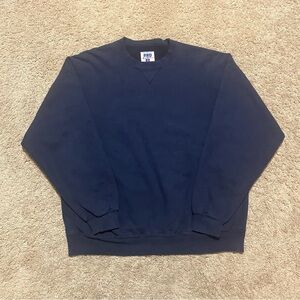 Vintage 90s Russell Athletic Men's Blue Crewneck Sweater